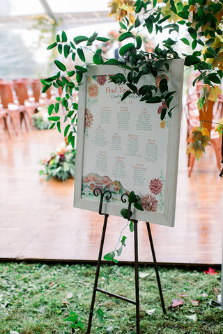 watercolor floral seating chart