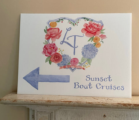 Sunset cruise yard sign