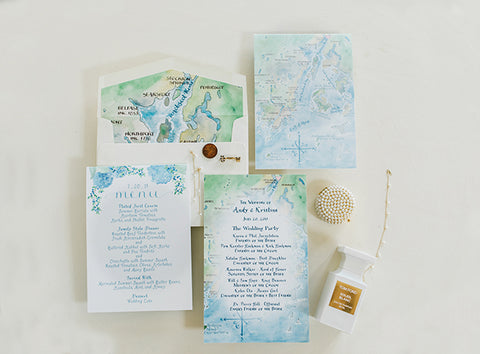 custom watercolor wedding invitation