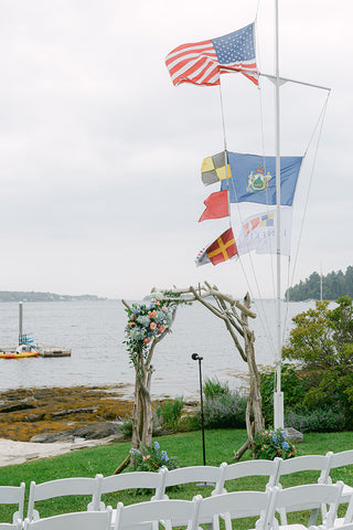 arch with nautical flags