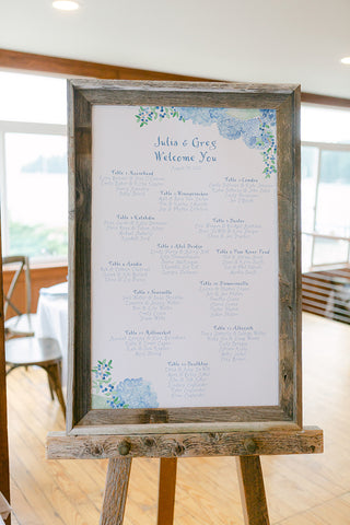 blue hydrangea and blueberry seating chart