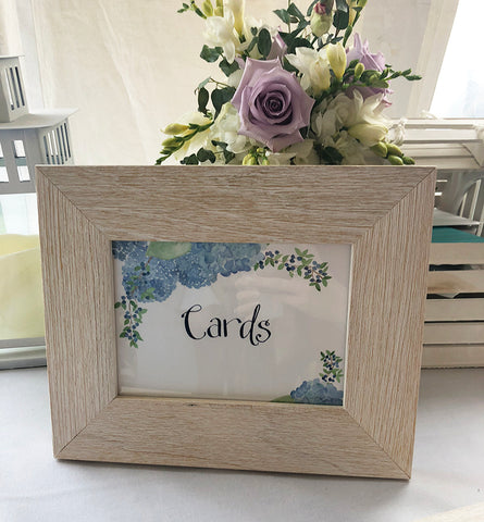 Hydrangea cards sign framed