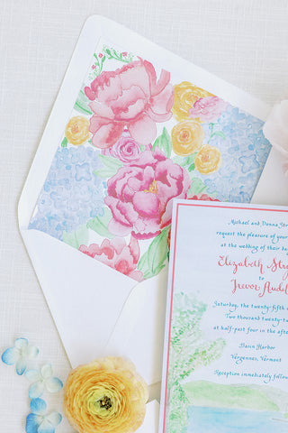 colorful wedding envelope liner