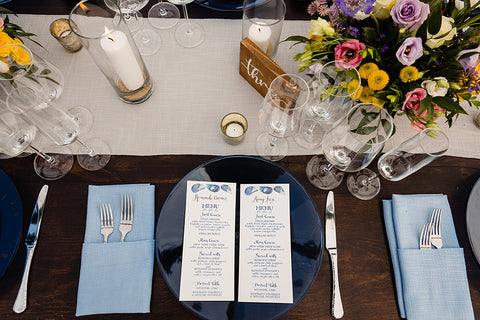 bride and groom menus