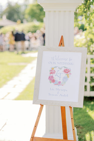 custom crest on wedding welcome sign