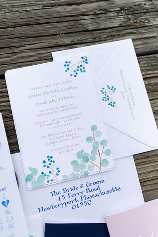 Eucalyptus wedding invitation