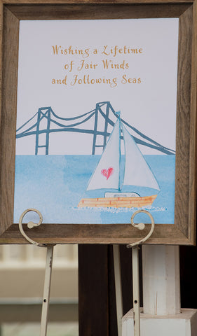 Nautical Seaside wedding sign in Newport RI