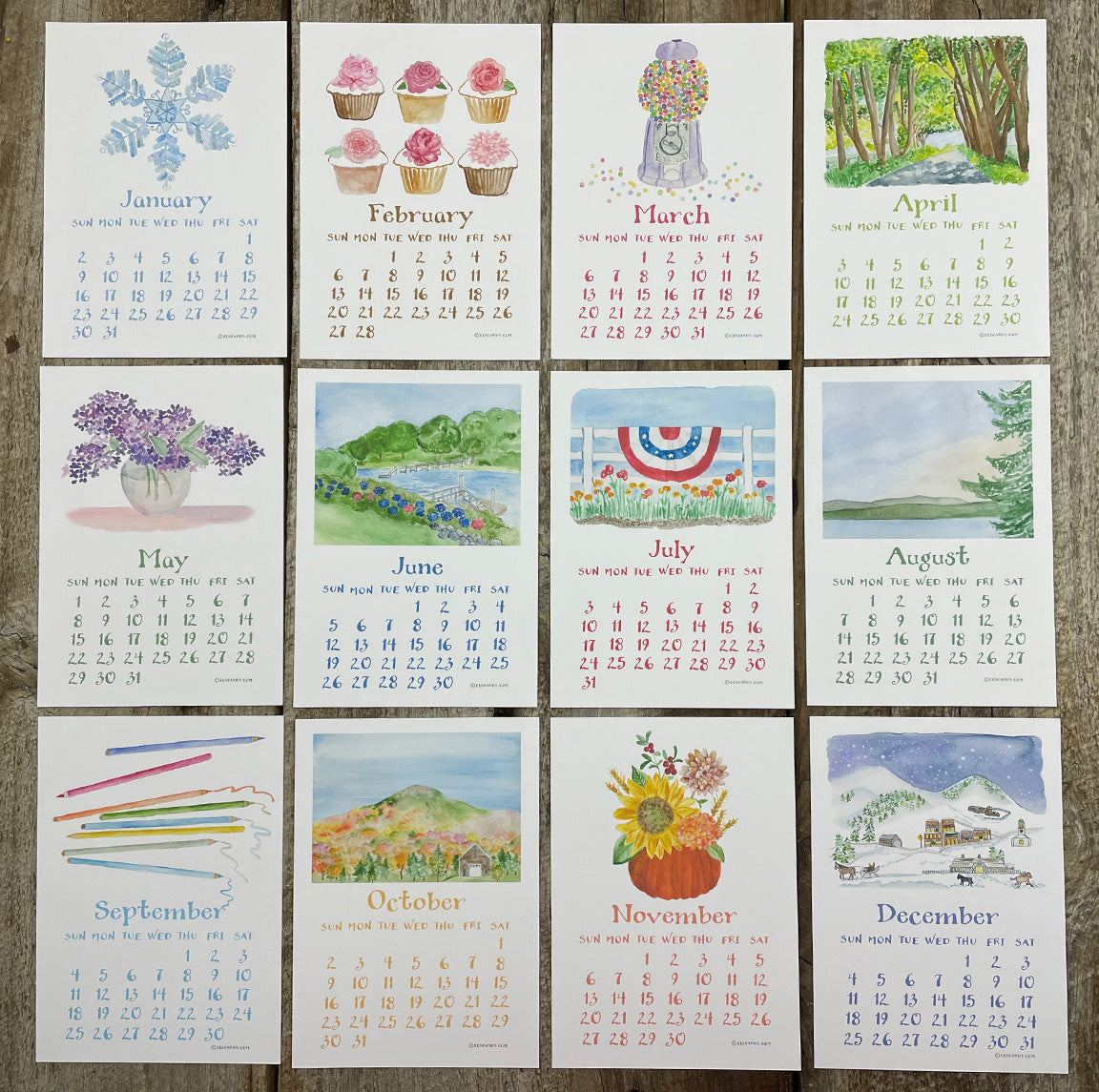 colorful year calendar