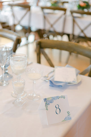 hydrangea and blueberry table number