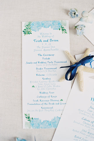 hydrangea ceremony program