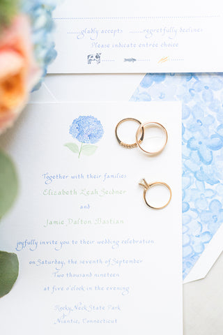 Blue Hydrangea wedding invitation