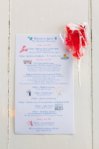 wedding weekend schedule of events