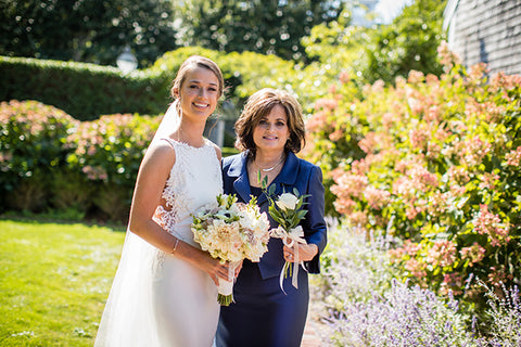Bride and mother on wedding day