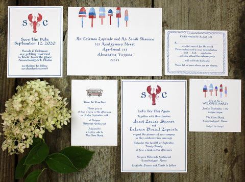 red lobster wedding invitation