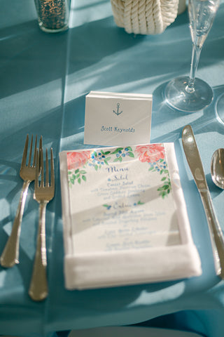 peony blueberry menu with placecard