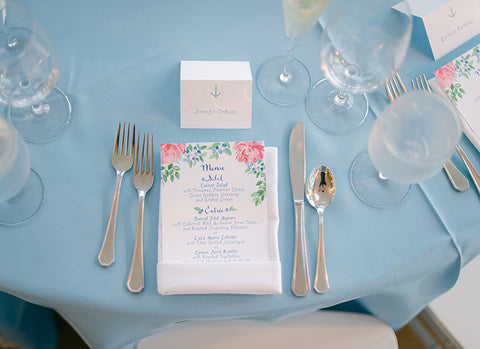 menu and anchor place card