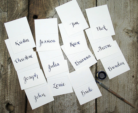 Wedding place cards hand calligraphy