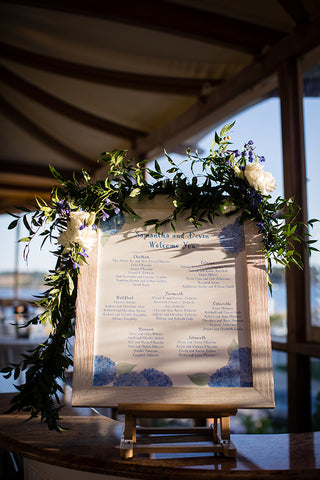 Hydrangea Seating chart for reception hall