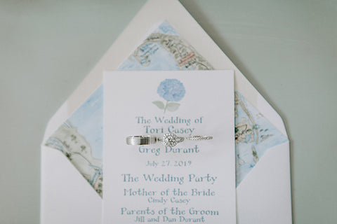 Hydrangea wedding invitation