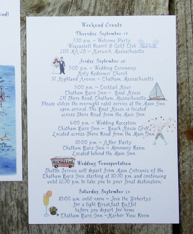 Schedule of events for wedding