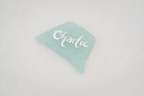 Sea glass with hand calligraphy