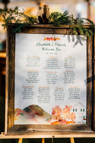 autumn trees seating chart