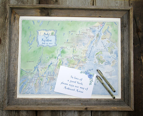 watercolor wedding map