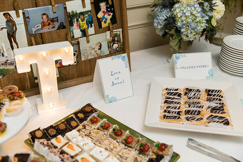 hydrangea dessert signs for wedding reception