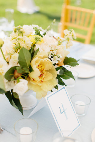 Table number with watercolor numeral