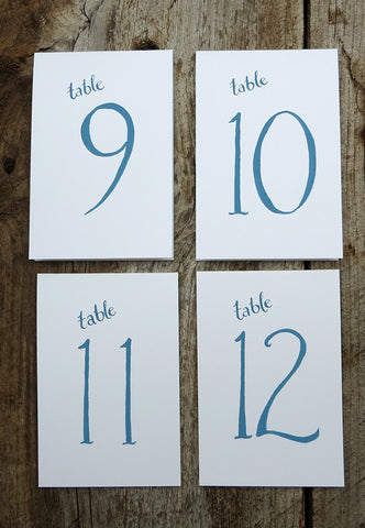 hand painted table numbers