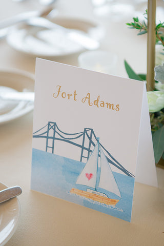 Fort Adams table name Newport wedding