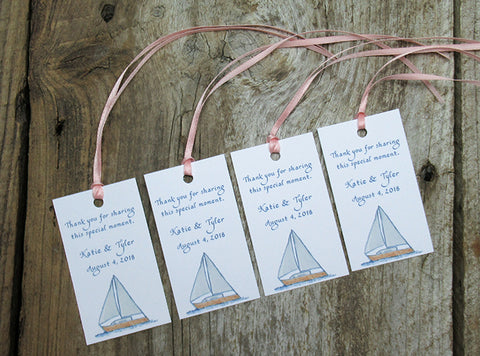 Favor tags with sailboats