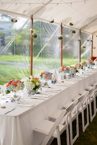 Wedding day tent reception