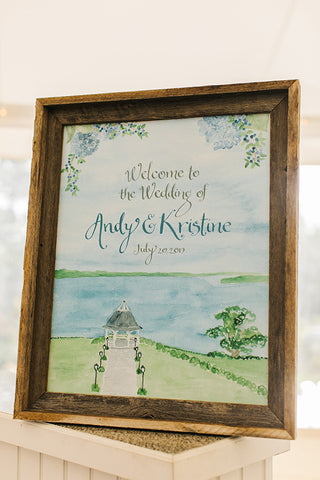 watercolor wedding welcome sign