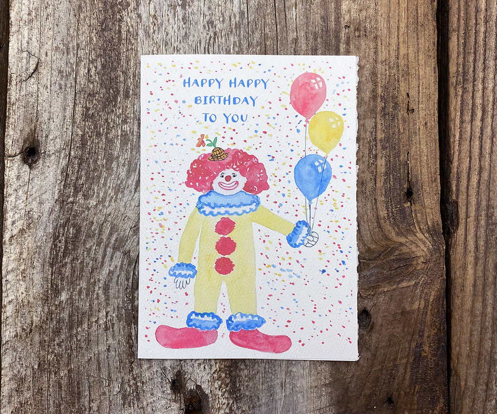 Clown Birthday Card Els Cards