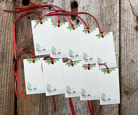 Holiday Gift Tags in Pink Christmas Tree, Personalized Gift Tags