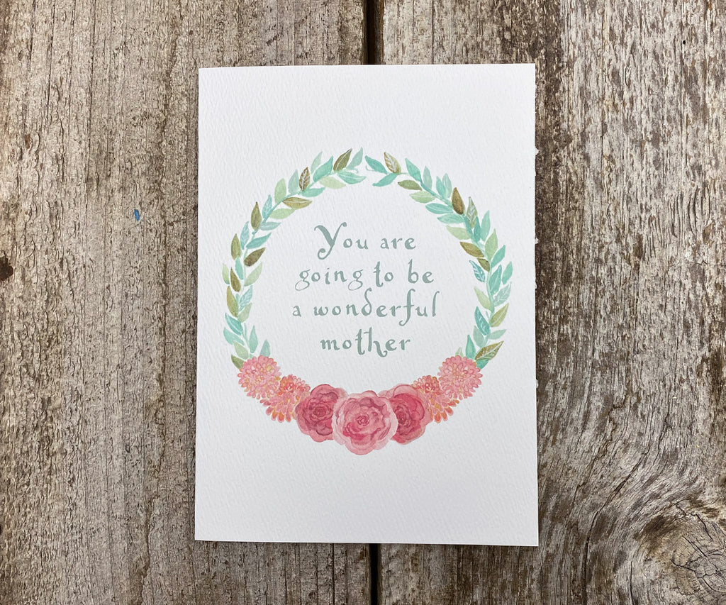 floral wreath mother to be card
