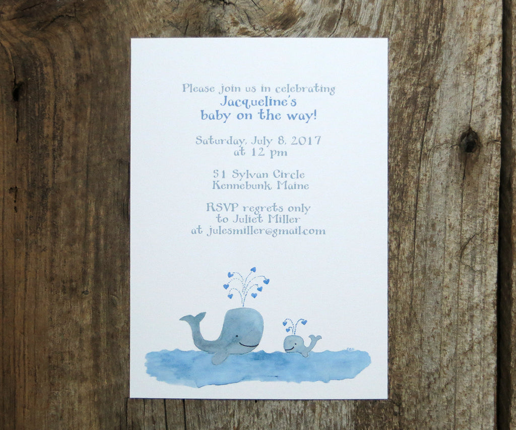 whale baby shower invitations