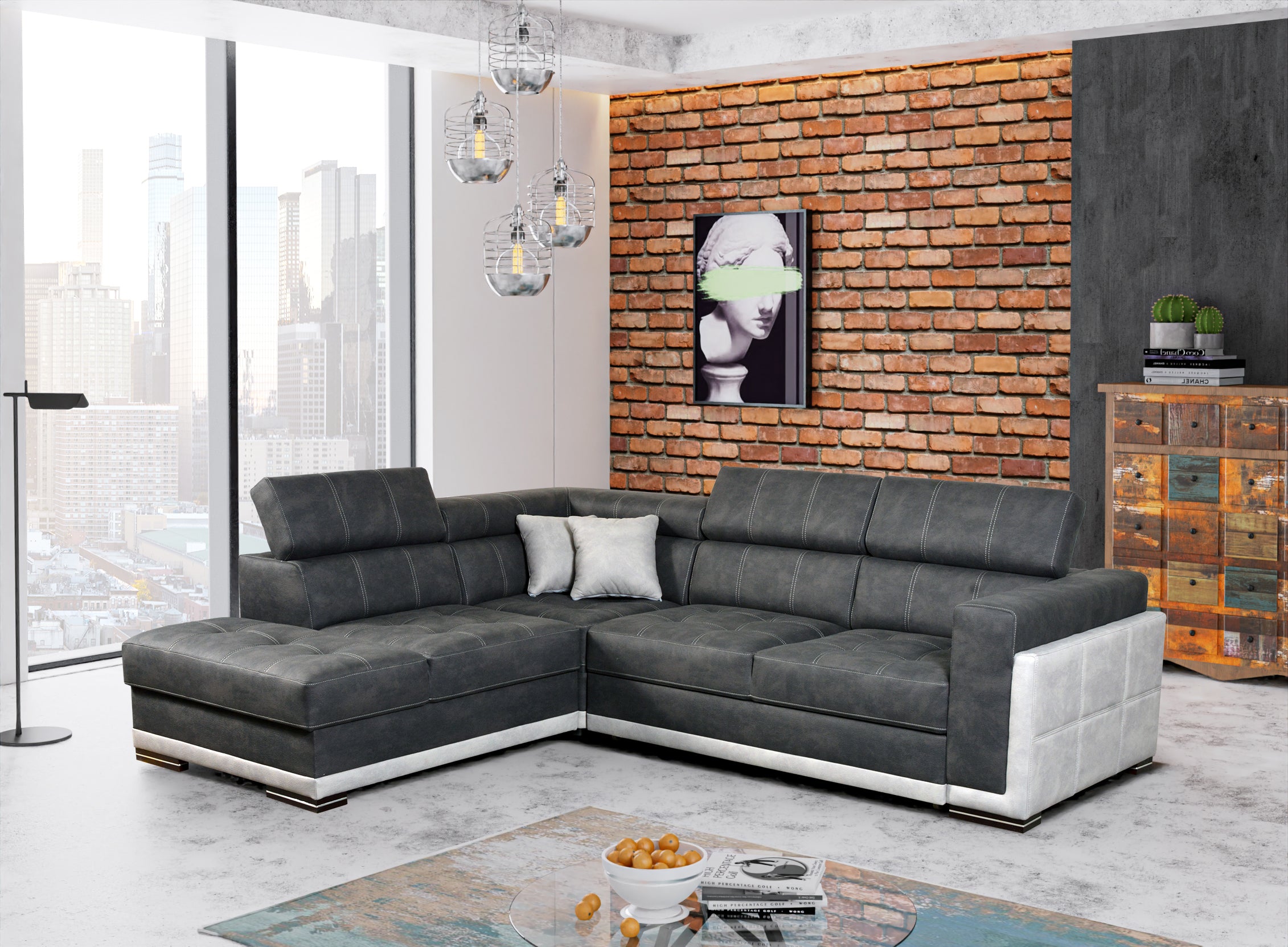 BARI 2 - Modern Corner Sofa with optional Sofa Bed Function and Storag –  Wardrobe Bunk Bed Sofa