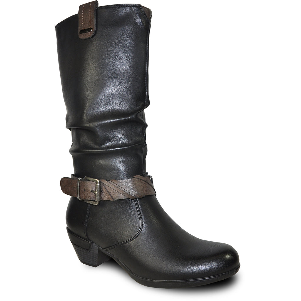 womens black knee high dress boots