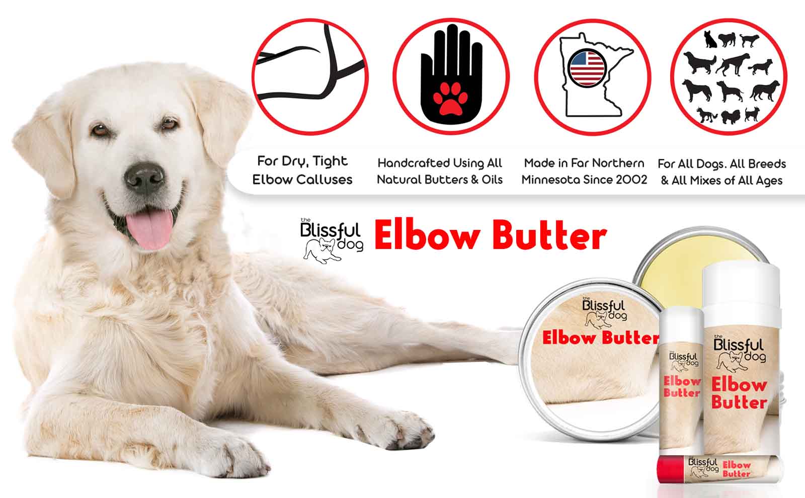 THE BLISSFUL DOG Elbow Butter, 4-oz 