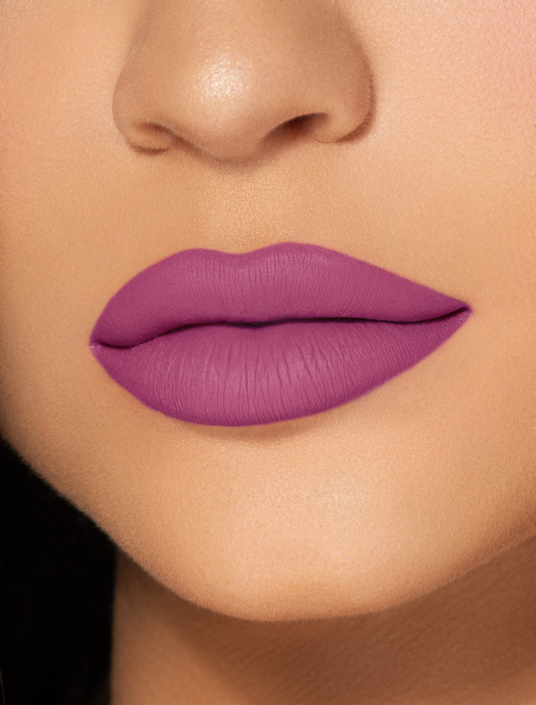 purple matte lipstick