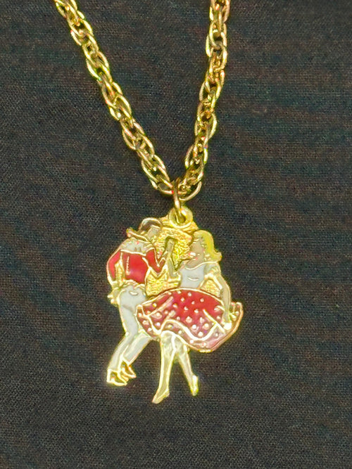 Red and Yellow Square Dancers Necklace