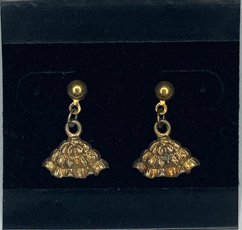Gold Dangling Square Dance Petticoat Earrings