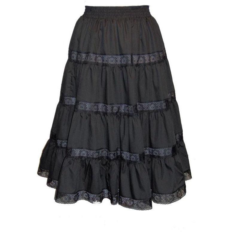 4 Tier Lace Prairie Skirt - Square Up Fashions