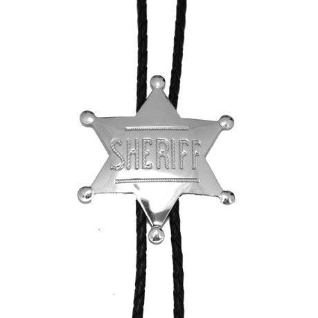 Silver Sheriff Badge Bolo