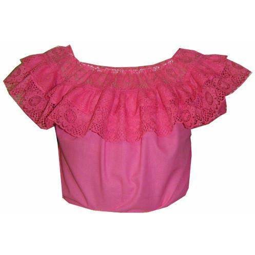 Childrens Round Neck Lace Blouse