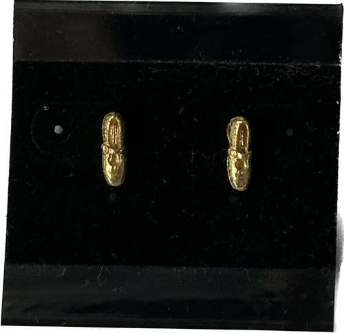 Gold Post Square Dance Shoe Earrings