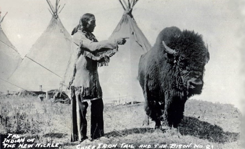 Chief Iron Tail with Buffalo 