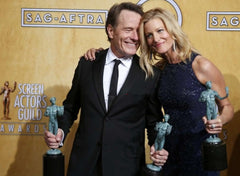 A shot with her TV Husband, Walt, played by Brian  Cranston